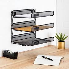 Black 3 Tier Mesh Desk Organizer