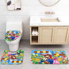 4pcs Super Mario Bathroom Set Shower