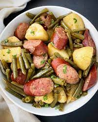 crockpot sausage potatoes green