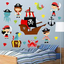 Cute Cartoon Pirate Wall Decal Set Kids