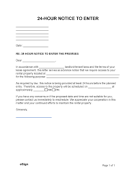 free landlord notice to enter form