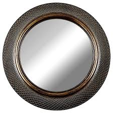 Framed Bronze Woven Embossed Round Wall