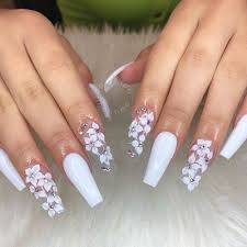 A wide variety of white nails design options are available to you, such as material. The Most Stylish Ideas For White Coffin Nails Design Summer Acrylic Nails Floral Nails Long Acrylic Nails
