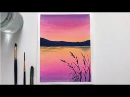 Easy Watercolor Sunset Tutorial For