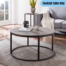 Rustic Round Coffee Cocktail Table