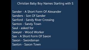 christian baby boy names starting with s