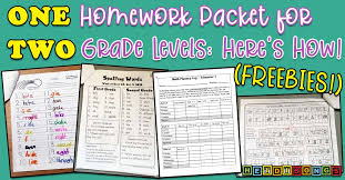 one homework packet for two grade