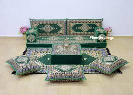 green oriental floor sofa moroccan