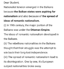 Why did Nationalists tension emerge in the Balkans Plz give this answer in  5 points - Social Science - The Rise of Nationalism in Europe - 13786008 |  Meritnation.com