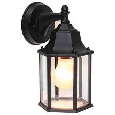 1 light black outdoor wall lantern