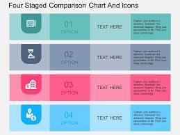 Sb Four Staged Comparison Chart And Icons Flat Powerpoint