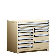stationary multiple drawer cabinet 12