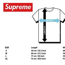 Supreme T Shirt Size Chart Cm Just Me And Supreme