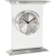 Metal Glass Mantel Clock Silver Edmonds
