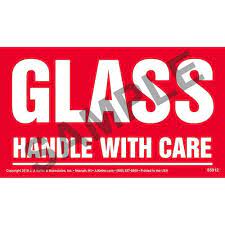 Glass Handle With Care Label