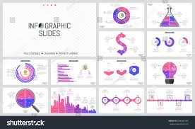 Set Minimal Infographic Design Layouts Pie Stock Vector