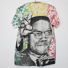 Vintage rare supreme malcolm x airbrush gun shirt. Malcolm X All Over Print Shirt 1990s Wyco Vintage