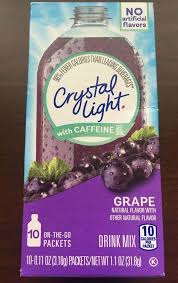 Crystal Light Grape With Caffeine One Box Drink Mix With 10 Packets Free Shippin Ebay In 2020 Mixed Drinks Crystal Light Grapes