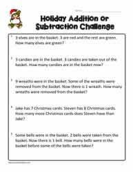 M.9 addition and subtraction word problems. Christmas Addition And Subtraction Word Problems Worksheets