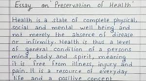 preservation of health essay writing