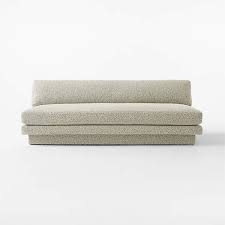 Plinth Armless Peppered Grey Boucle