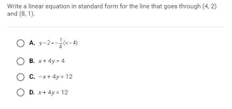 Write A Linear Equation In Standard