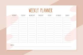 weekly schedule template free vectors