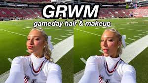 grwm college cheer gameday makeup