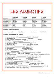 Les Adjectifs | Les adjectif, Apprendre le français, Adjectifs francais