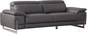 Dark Grey Leather Sofa