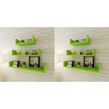Hommoo Wall Shelves 6 Pcs Green Vd18880