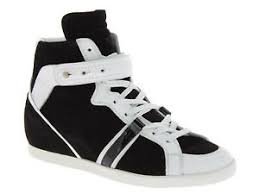 Details About Barbara Bui Womens Sneakers Shoes In Black White Suede Leather Size Us 8 It 38
