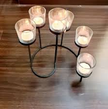 Iron Glass Tea Light Metal Candle