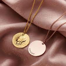 personalised roman coin necklace posh