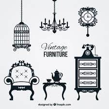 free vector vintage furniture