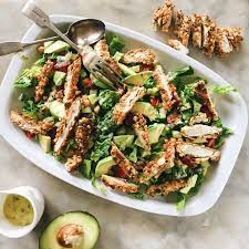 Crispy Crunchy Chicken Salad With Parmesan Dressing The Healthy Hunter gambar png