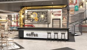 Just as we fill up our cars at petrol pumps, coffee shops are there, where we fresh our minds and bodies. Coffee Shop Interior Design Industrial Style On Behance