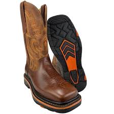 Bota Texana Masculina Goyazes B.Q Solado Work Couro Legítimo Atlanta Caramelo/Dallas Marrom Terra - Ref.227402CK