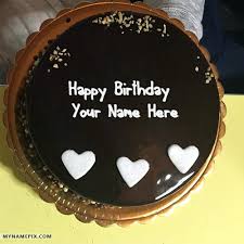 cool chocolate birthday cake with name