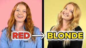 a redheaded woman goes blonde for a