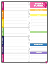 Student Weekly Planner Template Free Week At A Glance Form Whether