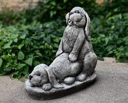 Funny Rabbits Statue Concrete Hare
