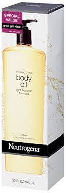 Amazon Com Neutrogena Lightweight Body Oil For Dry Skin Sheer Moisturizer In Light Sesame Formula 32 Fl Oz Beauty