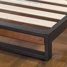 wood platform bed frame with headboard