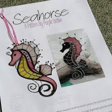 Stained Glass Pattern For Seahorse
