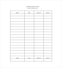 16 sign out sheet templates in word