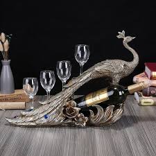 Modern Peacock Wine Glass Rack Tabletop