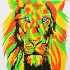 Multi Coloured Lion Paintng 05