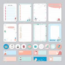 Cute Calendar Daily And Weekly Planner Template Note Paper And