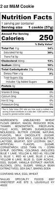2 oz m m cookie nutrition label najla s